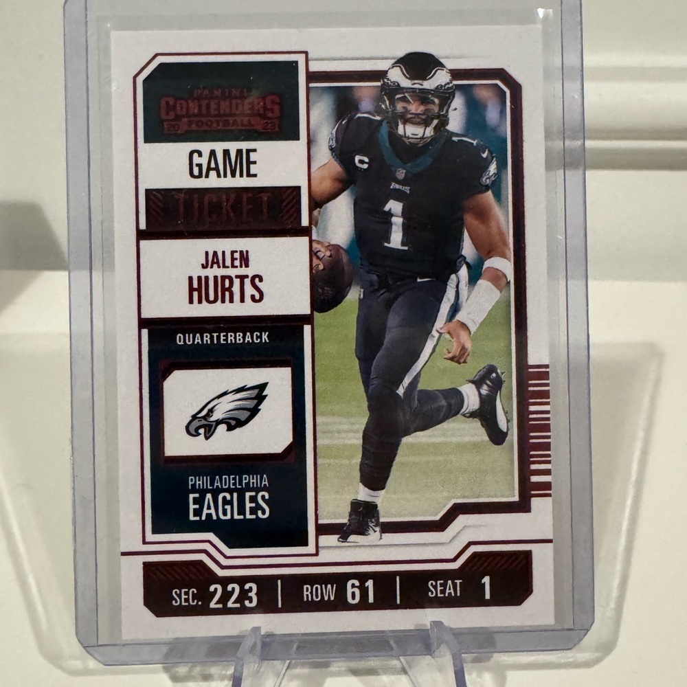 2023 Jalen Hurts Panini Contenders Game Ticket Red Card